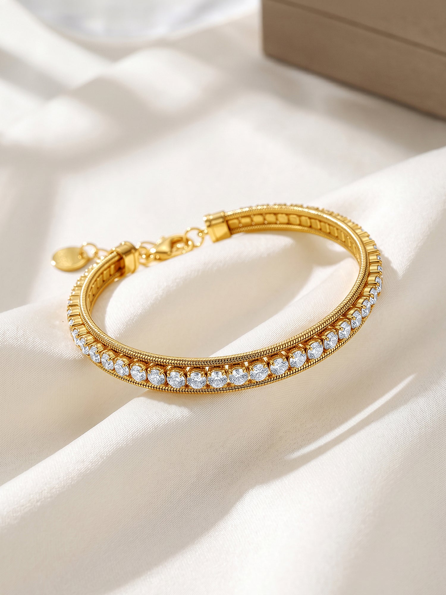Crystal Stack Gold Plated Bracelet