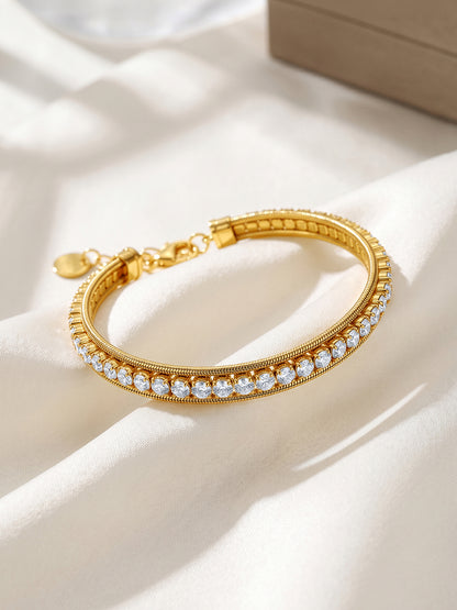 Crystal Stack Gold Plated Bracelet
