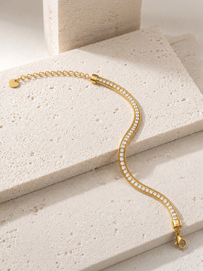 IXIA by GIVA Crystal Stack Gold Plated Bracelet