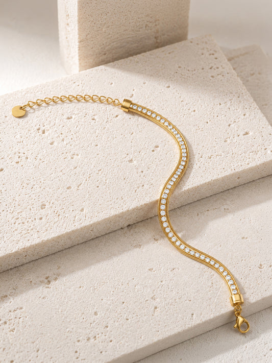 OnnMe by GIVA Crystal Stack Gold Plated Bracelet