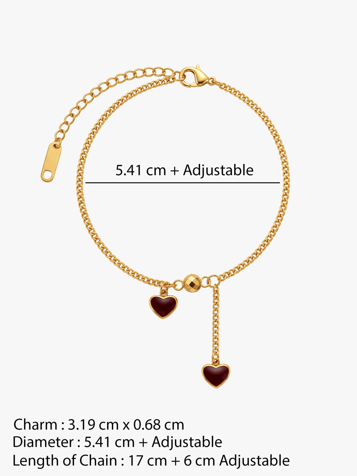 IXIA by GIVA Heartdropper Gold Plated Bracelet