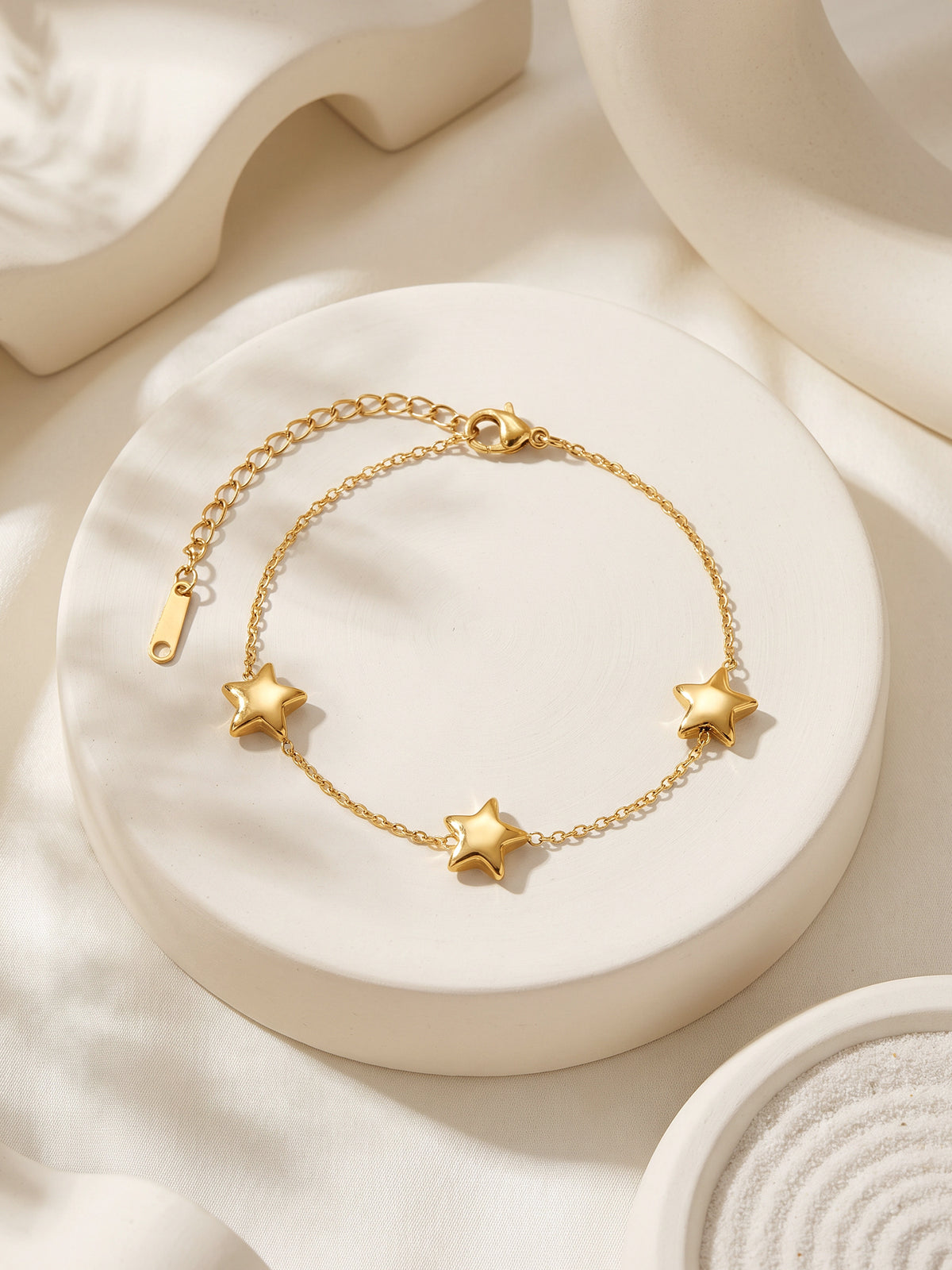 IXIA by GIVA Star Triplets Gold Plated Bracelet