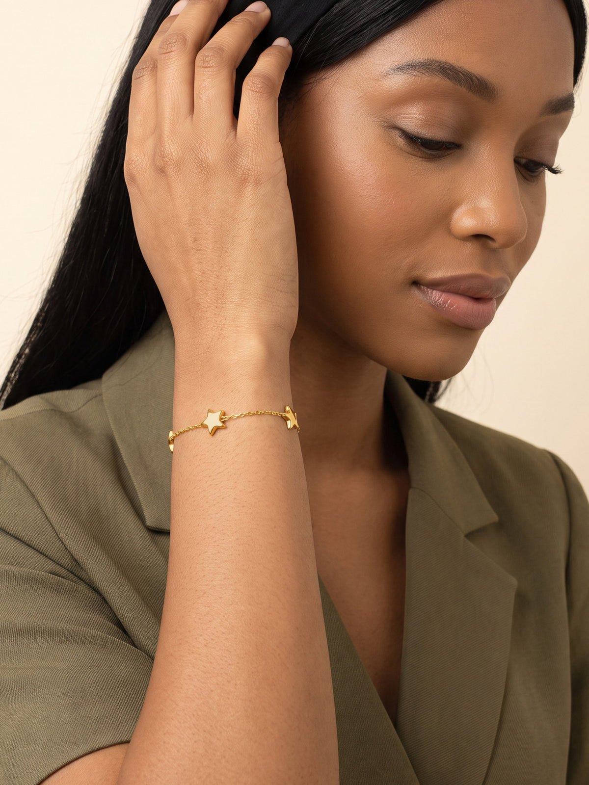 IXIA by GIVA Star Triplets Gold Plated Bracelet