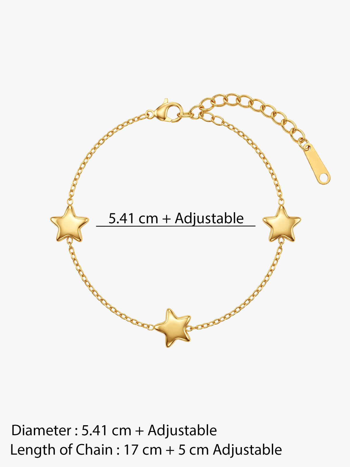 IXIA by GIVA Star Triplets Gold Plated Bracelet