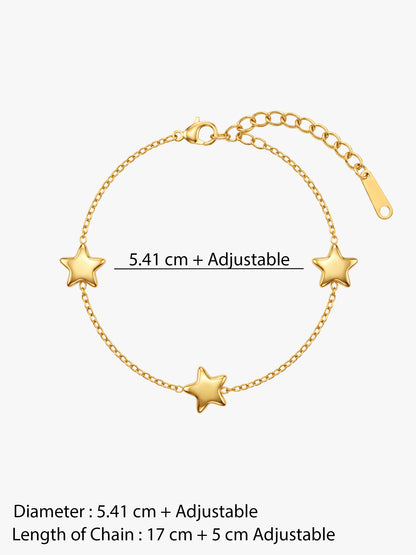 IXIA by GIVA Star Triplets Gold Plated Bracelet