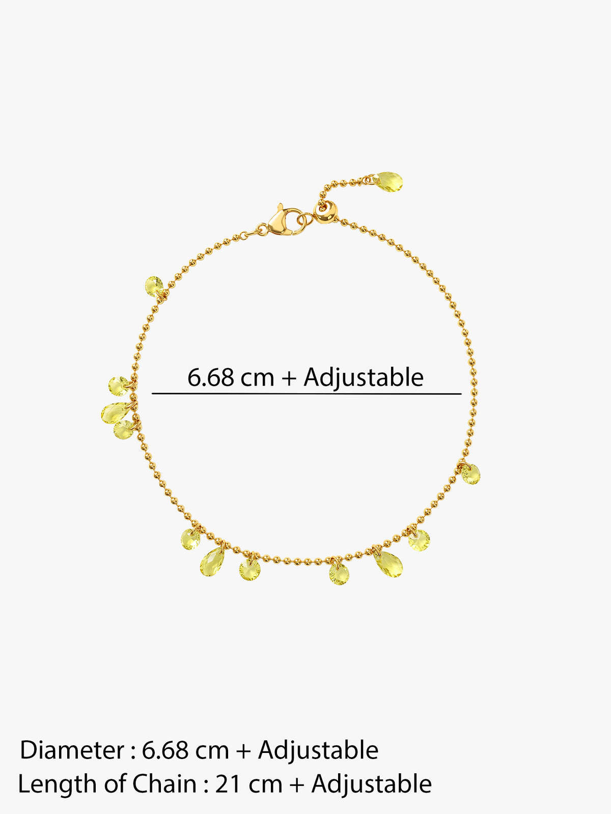 IXIA by GIVA Trio Glow Gold Plated Bracelet