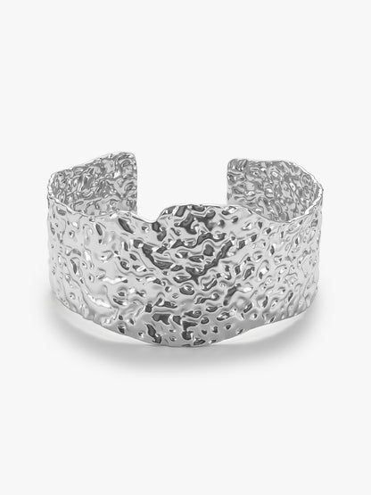 Melt Mode Rhodium Plated Cuff Bracelet
