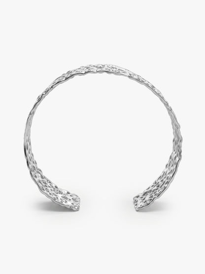 Melt Mode Rhodium Plated Cuff Bracelet