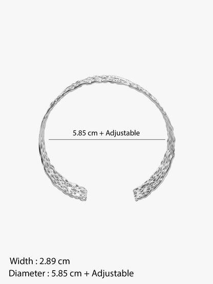 Melt Mode Rhodium Plated Cuff Bracelet