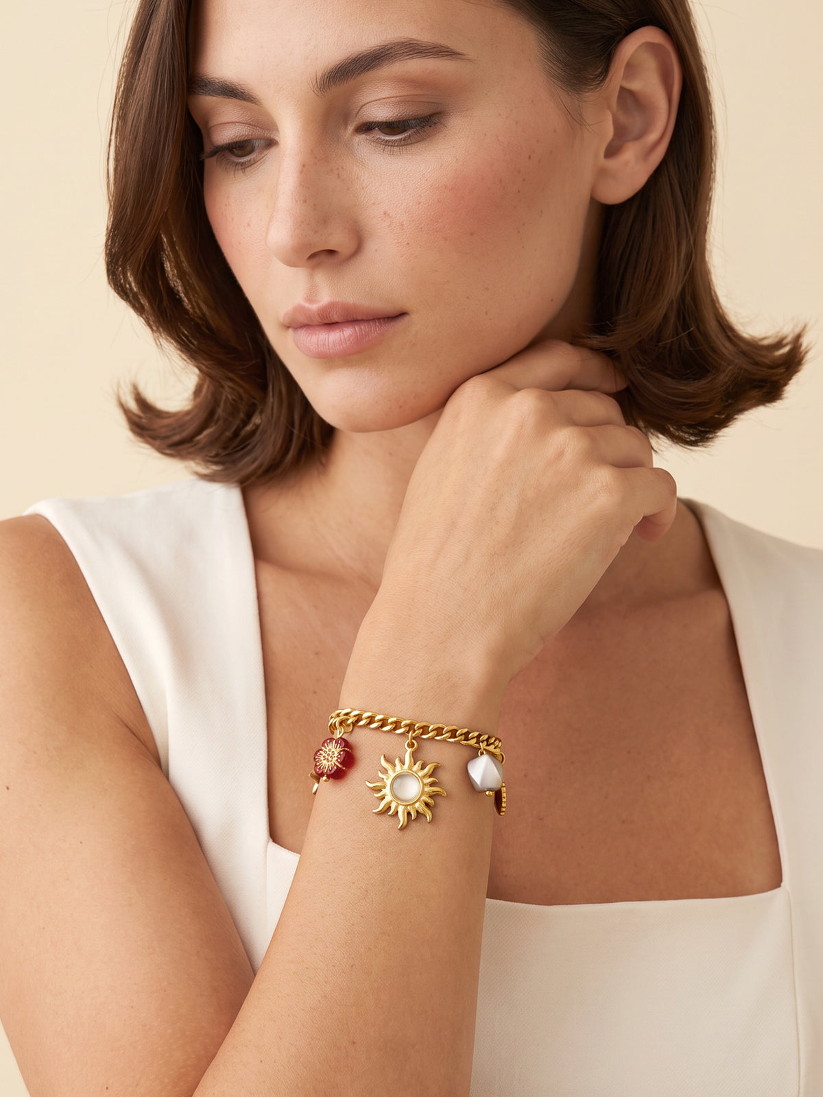 IXIA by GIVA Sunshine Club Gold Plated Bracelet