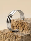 IXIA by GIVA Stack Flow Rhodium Plated Cuff Bracelet