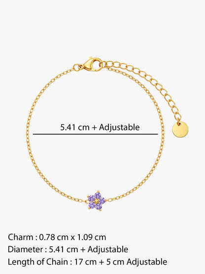 IXIA by GIVA One Floral Wonder Gold Plated Bracelet