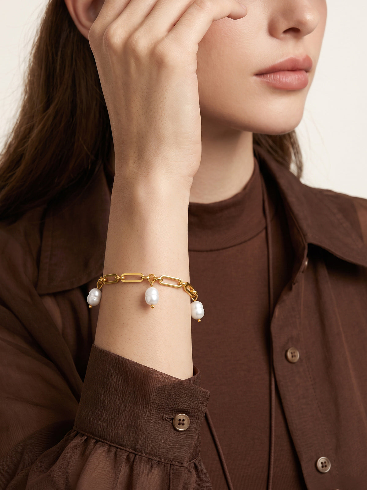 IXIA BY GIVA Charming Pearlsonality Gold Plated Bracelet