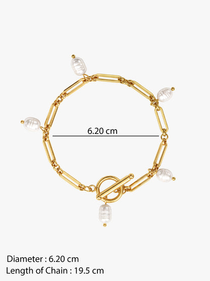 IXIA BY GIVA Charming Pearlsonality Gold Plated Bracelet