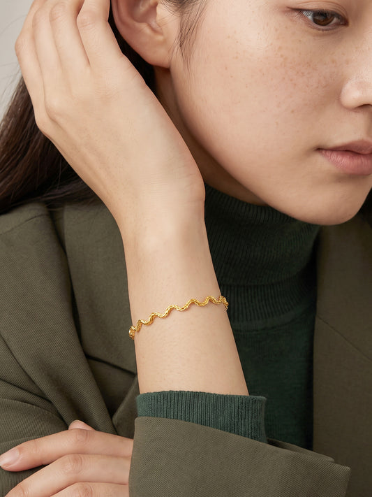 IXIA by GIVA Wave Maker Gold Plated Bracelet