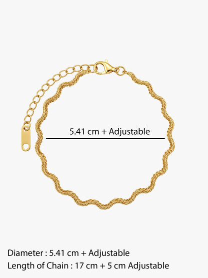 IXIA by GIVA Wave Maker Gold Plated Bracelet