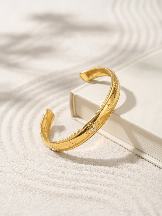 IXIA BY GIVA Midnight Sky Gold Plated Cuff Bracelet