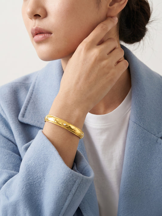 IXIA BY GIVA Midnight Sky Gold Plated Cuff Bracelet