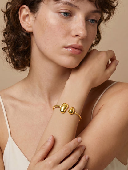Off End Gold Plated Cuff Bracelet