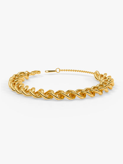 Bold Gauge Gold Plated Bracelet