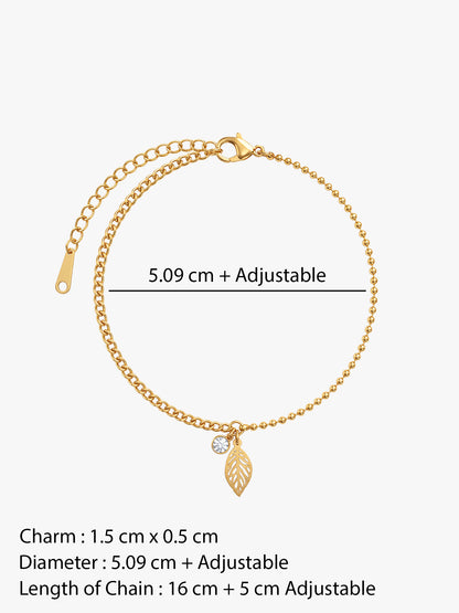 IXIA by GIVA Leafology Gold Plated Bracelet
