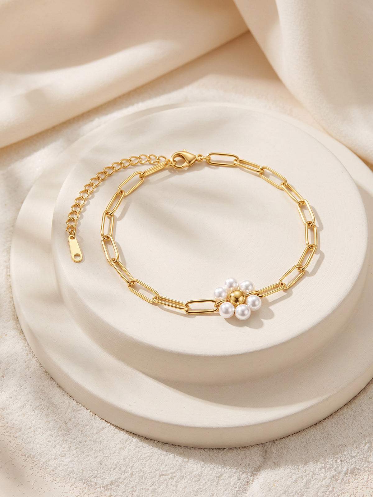 IXIA by GIVA Pearl Power Gold Plated Bracelet