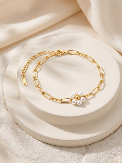 IXIA by GIVA Pearl Power Gold Plated Bracelet