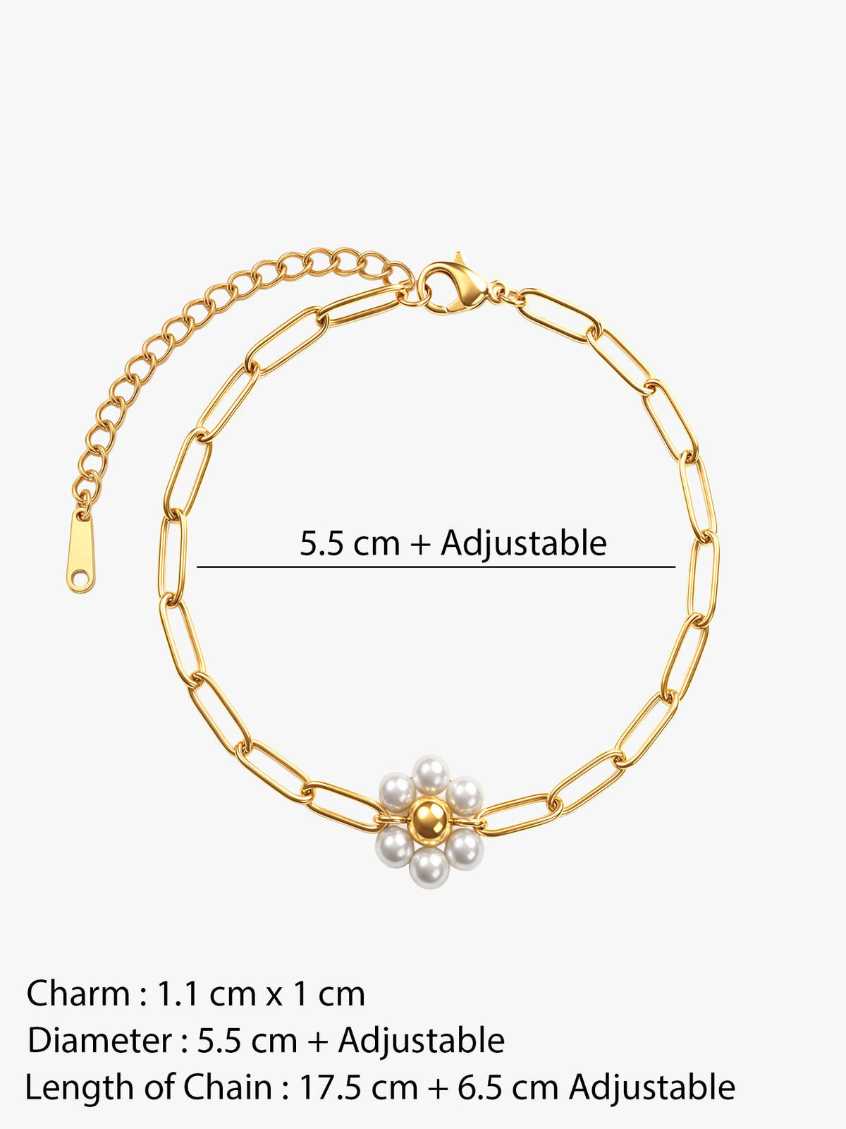 IXIA by GIVA Pearl Power Gold Plated Bracelet