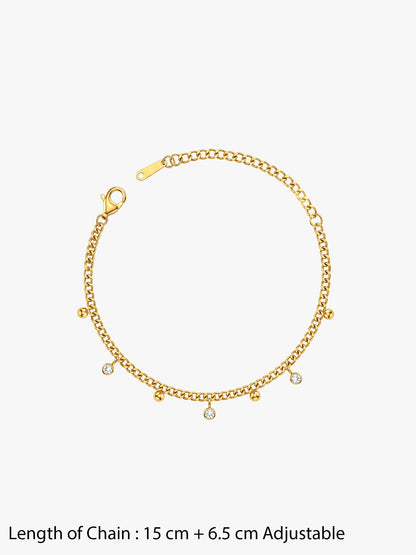 Glow Flick Gold Plated Charm Bracelet