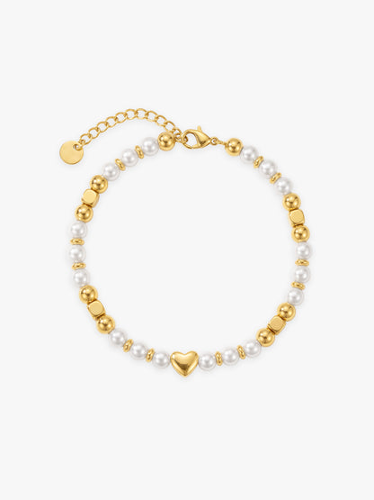 IXIA by GIVA Love in Pearls Gold Plated Bracelet