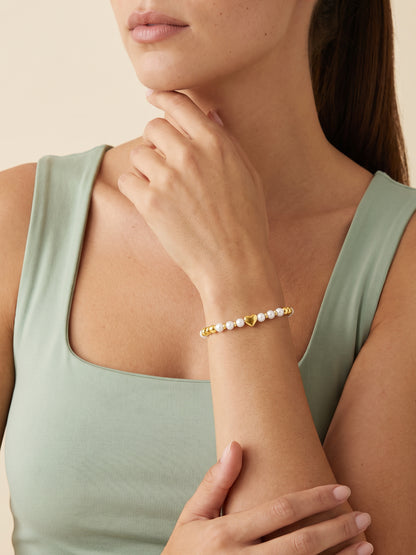 IXIA by GIVA Love in Pearls Gold Plated Bracelet