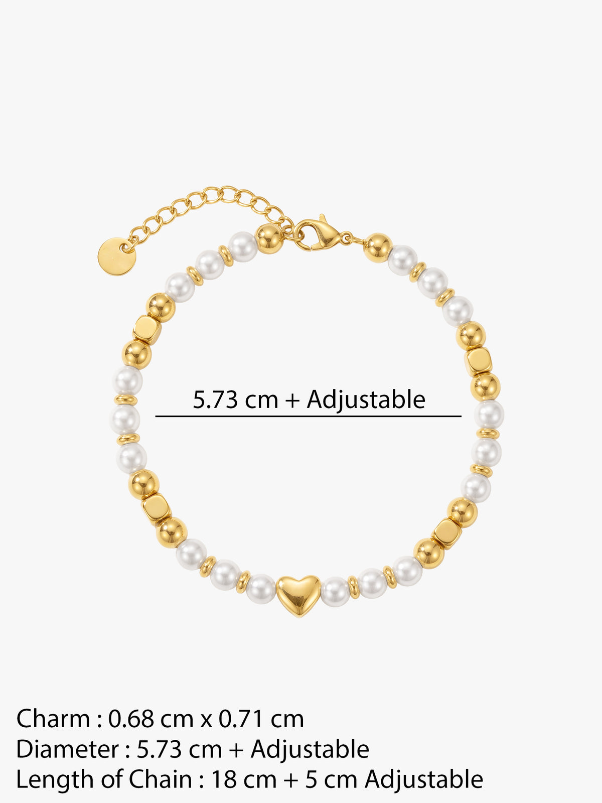 IXIA by GIVA Love in Pearls Gold Plated Bracelet