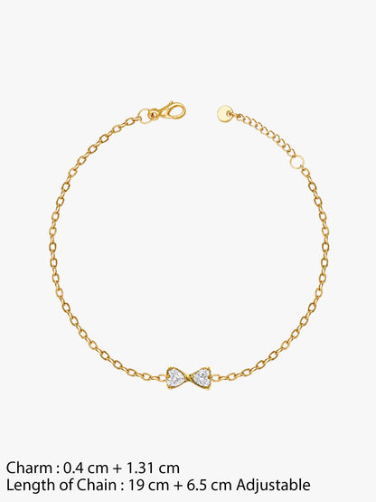 IXIA by GIVA Bow Energy Gold Plated Charm Bracelet