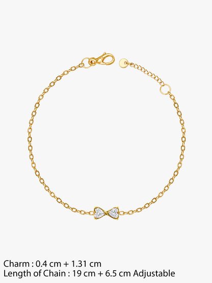 Bow Energy Gold Plated Charm Bracelet