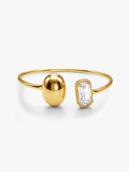IXIA by GIVA Bling Mate Gold Plated Cuff Bracelet (Size 2.4)