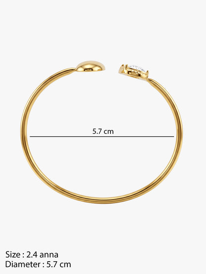 IXIA by GIVA Bling Mate Gold Plated Cuff Bracelet (Size 2.4)