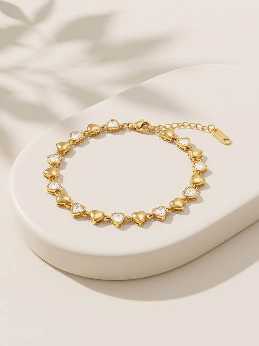 IXIA by GIVA Chain of Love Gold Plated Bracelet
