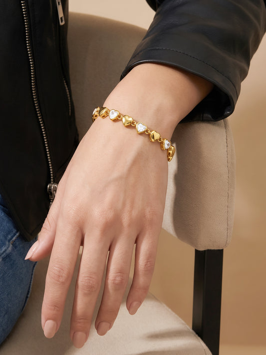 IXIA by GIVA Chain of Love Gold Plated Bracelet