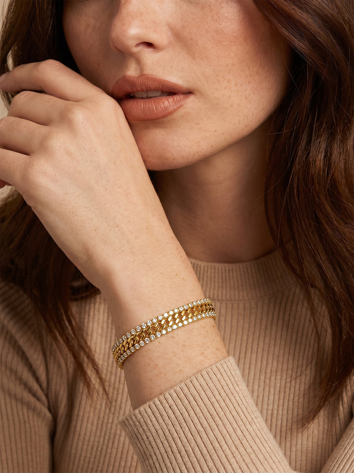 IXIA by GIVA Mixed Signal Gold Plated Bracelet