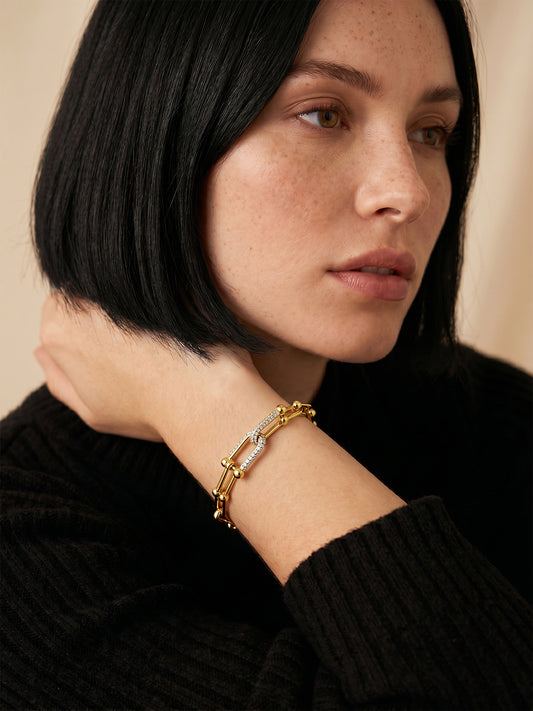 IXIA by GIVA Locked In Luxe Gold Plated Bracelet