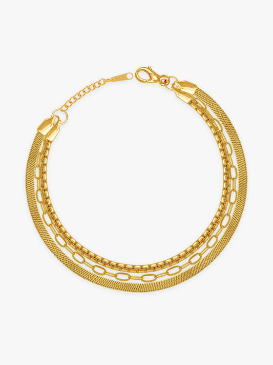 Layer Tension Gold Plated Bracelet