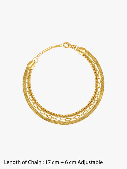 Layer Tension Gold Plated Bracelet
