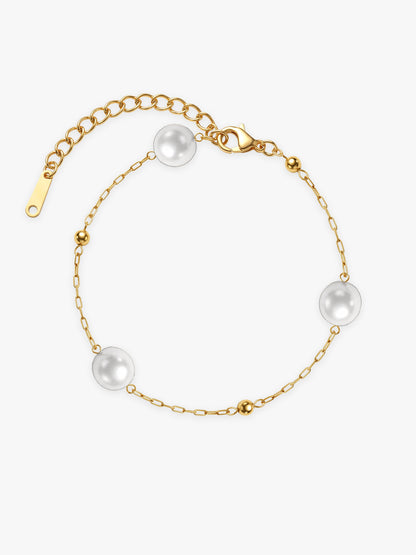 IXIA by GIVA Bedazzled Gold Plated Pearl Bracelet