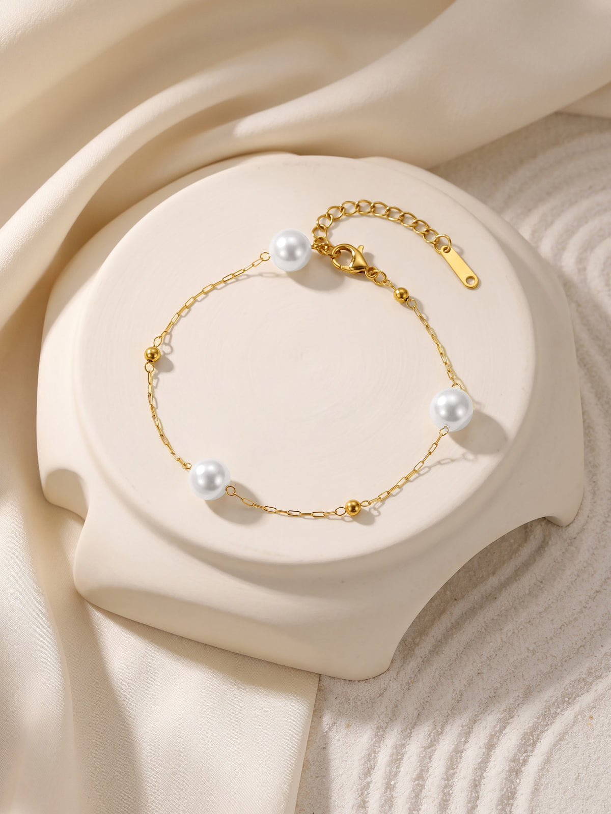 IXIA by GIVA Bedazzled Gold Plated Pearl Bracelet
