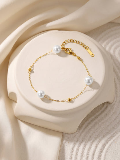 IXIA by GIVA Bedazzled Gold Plated Pearl Bracelet