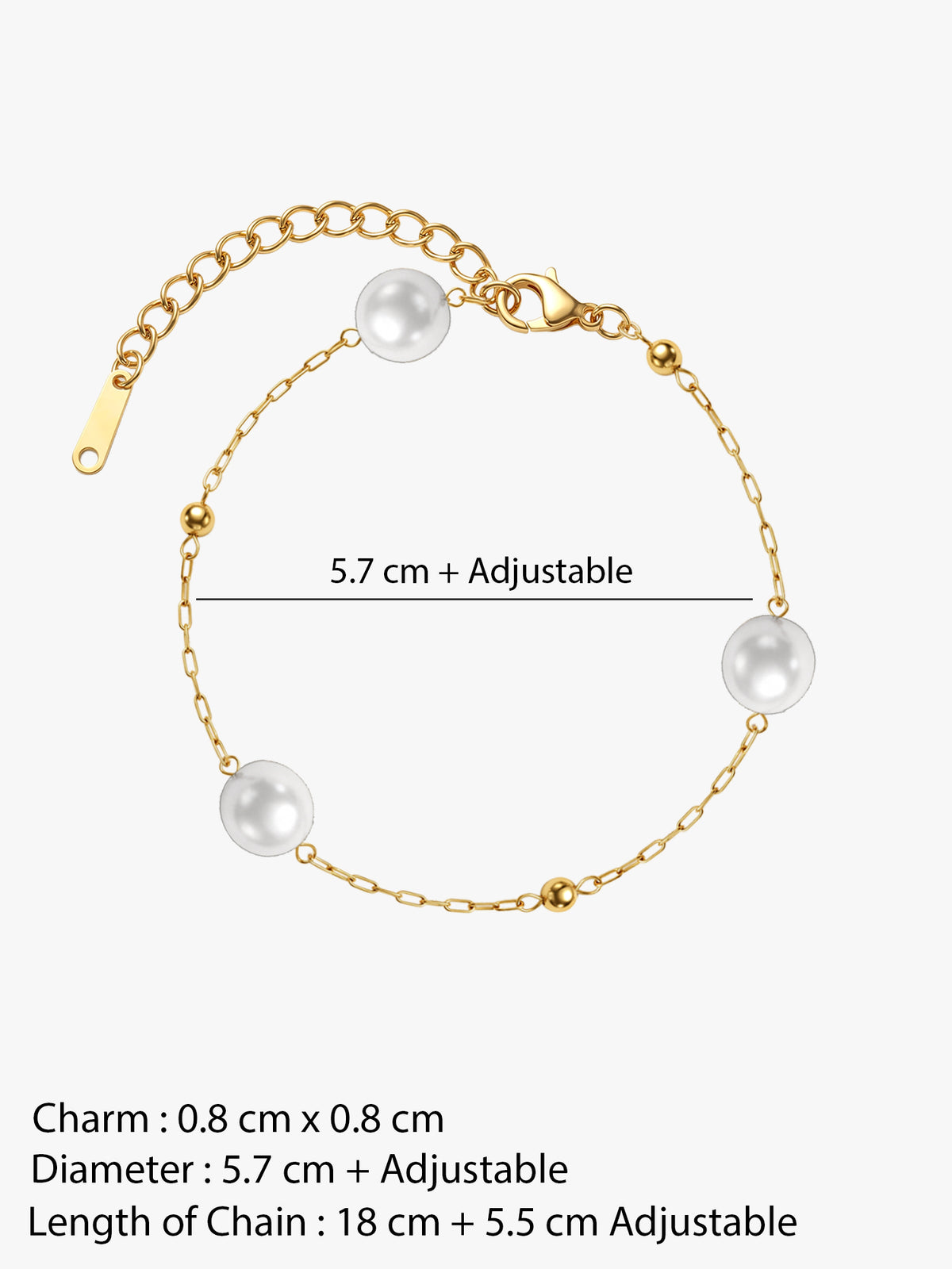 IXIA by GIVA Bedazzled Gold Plated Pearl Bracelet