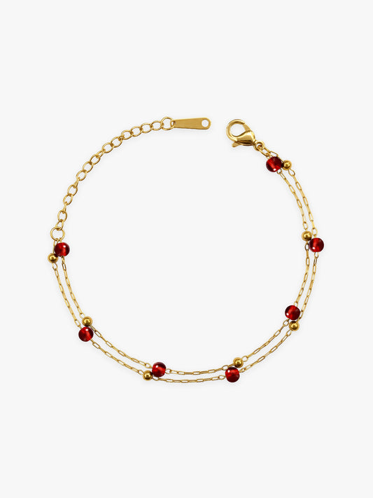 Cherry Loops Gold Plated Bracelet