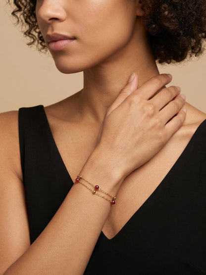 OnnMe by GIVA Cherry Loops Gold Plated Bracelet