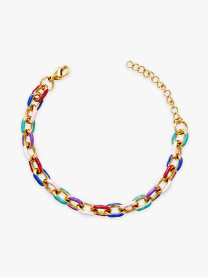 Candy Link Gold Plated Charm Bracelet