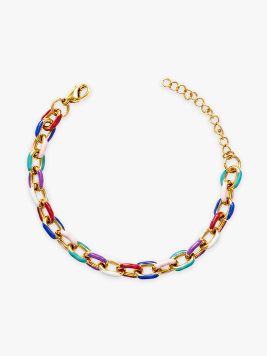 Candy Link Gold Plated Charm Bracelet